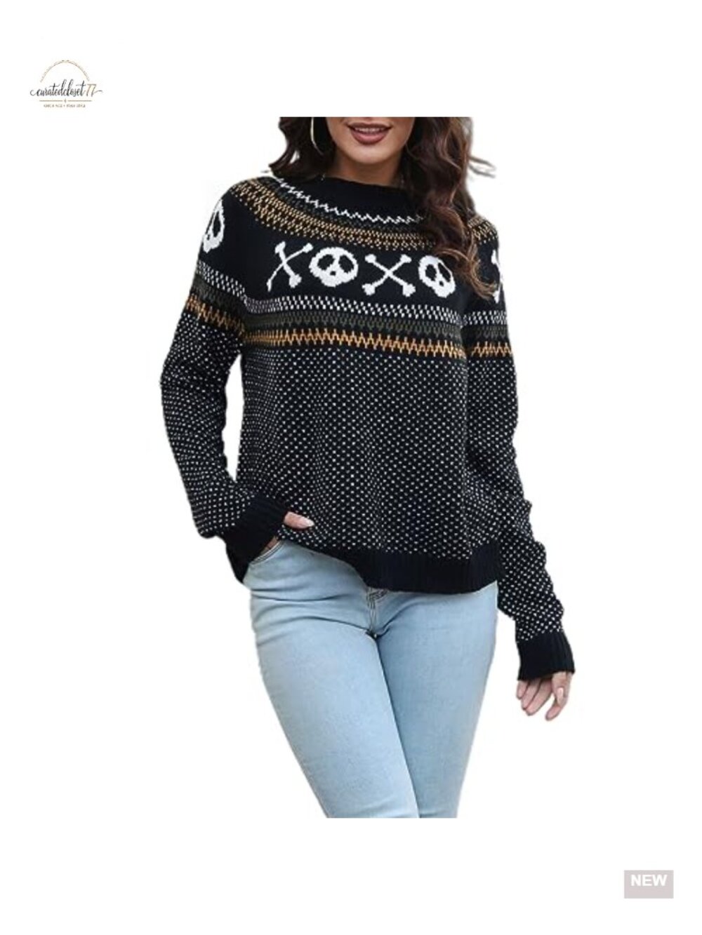 Women's Leopard Print Knitted Pullover Sweater Long Sleeve Crew Neck Jumper Top